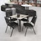Regency Kahlo Square Table & Chair Sets, 30 W, 30 L, 29 H, Wood, Metal, Vinyl Top, Maple TPL3030PLBK29BK - alternate 8